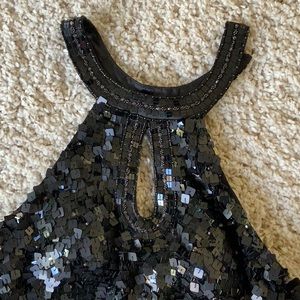 Black Sequined Keyhole Cocktail dress By Sue Wong